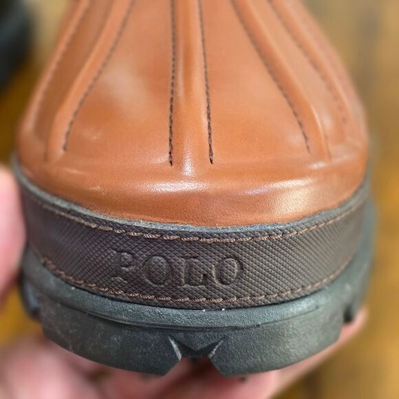 Polo Ralph Lauren Oslo Waterproof Leather-Suede Boots Brown Men's Size 10 High - Picture 9 of 10